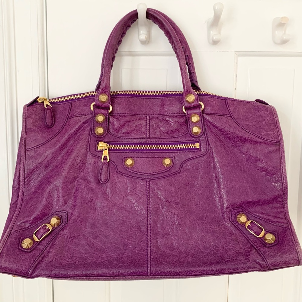 Auth pre loved Balenciaga ultra violet gold HW